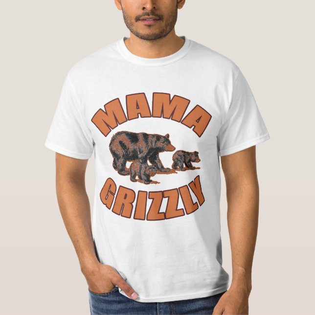 MammaGrizzlyT-tröja, Hoodies, knäppas T Shirt (Framsida)