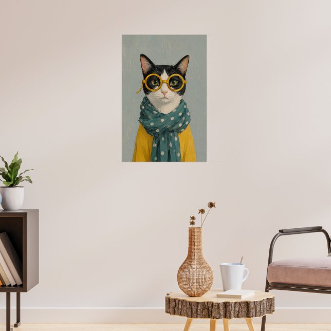 Mammakatt tittar poster (Vardagsrum 3)