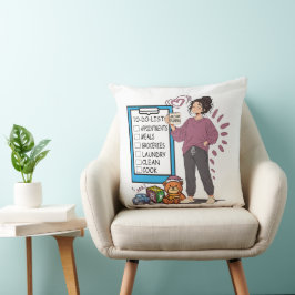Mammaklarhet Att-göra-lista Söt mamma-illustration Kudde