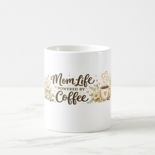 Mammaliv Drivs av Kaffe Rolig Blommig Mugg (Center)