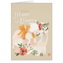 MammaLlama med bebisllamaen & blommakortet