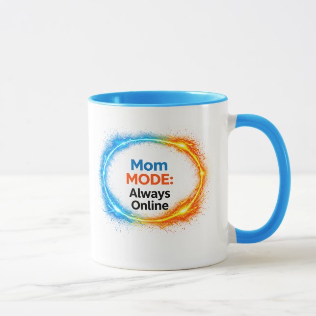 Mammamodus Alltid Uppkopplad Rolig Mugg | Teknik-I (Höger)