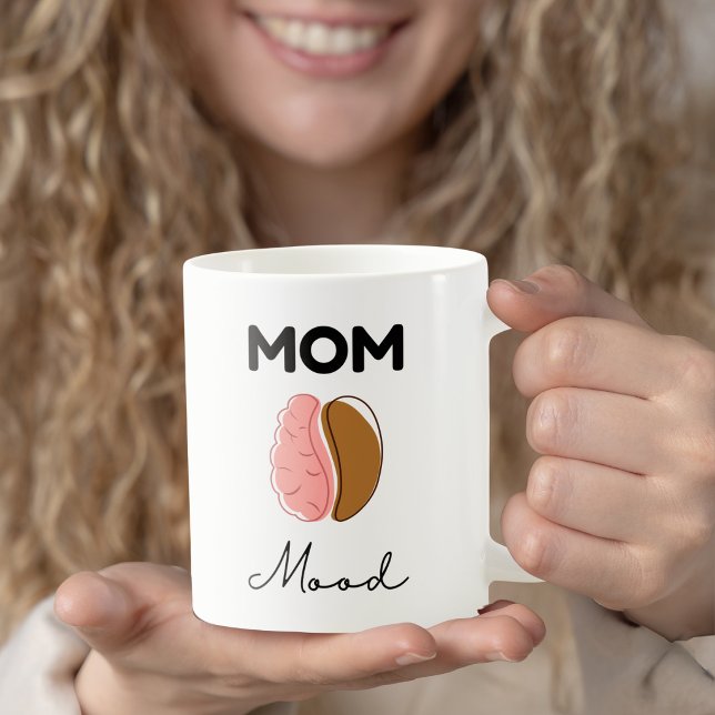 Mammamood Kaffe Hjärna Minimalistisk Design Kaffemugg (Skapare uppladdad)