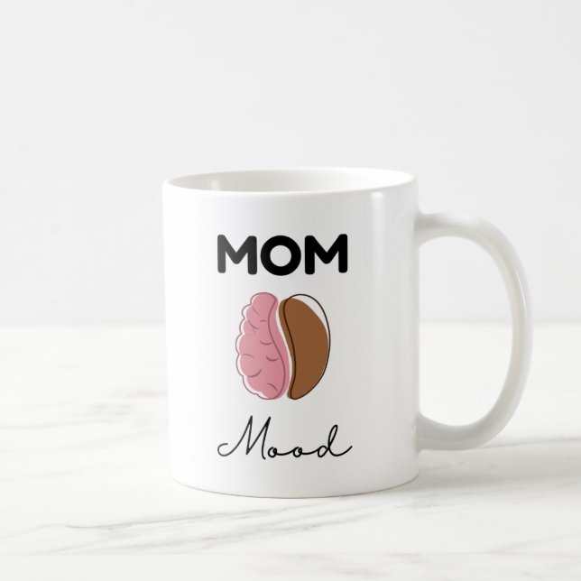 Mammamood Kaffe Hjärna Minimalistisk Design Kaffemugg (Höger)