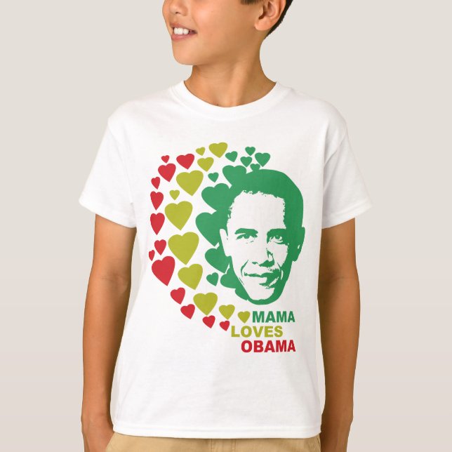 Mamman älskar Barack Obama T-shirt (Framsida)