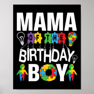 Mamman av födelsedagskorsans Autism Mamma Poster