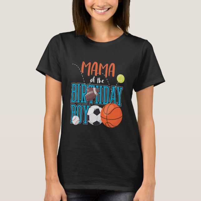 Mamman av födelsedagspojken sportar som matchar fa t shirt (Framsida)