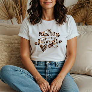 Mamman av leopard-monogrammet för utskrift av hjär t shirt