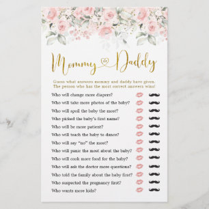 Mamman Baby Shower för Rosa Blommigt eller pappa