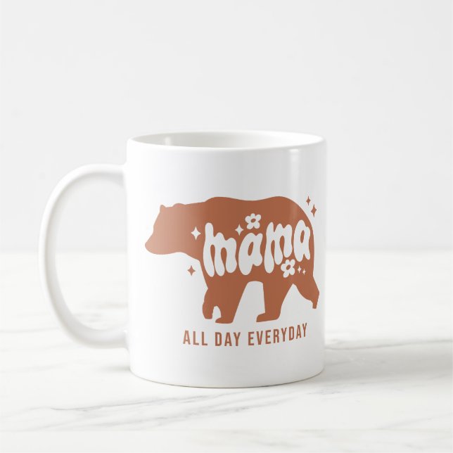 Mamman Bär hela dagen varje dag Kaffemugg (Vänster)