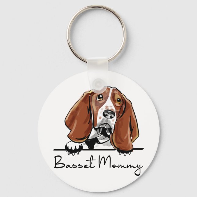 Mamman Basset Hound Nyckelring (Framsida)