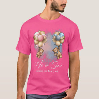 Mamman Bears Balloations kan visa Genderna Barly W T Shirt