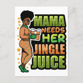 Mamman behöver sin jingle juice och dricker julska vykort