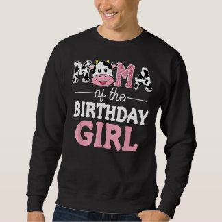 Mamman Birthday Girl Shirt Farm Cow Mamma Mamma Lång Ärmad Tröja