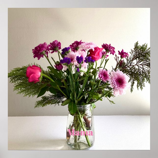Mamman Bouquet+ Anpassningsbar för färgstarka Mor- Poster (Framsidan)