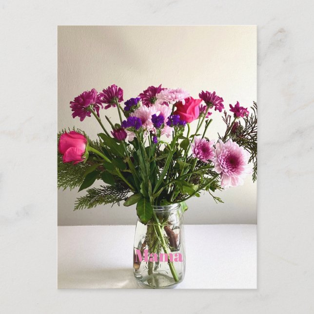 Mamman Bouquet+ Anpassningsbar för färgstarka Mor- Vykort (Framsida)