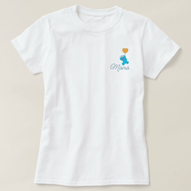 Mamman Cookie Monster Baby Shower T Shirt (Design framsida)