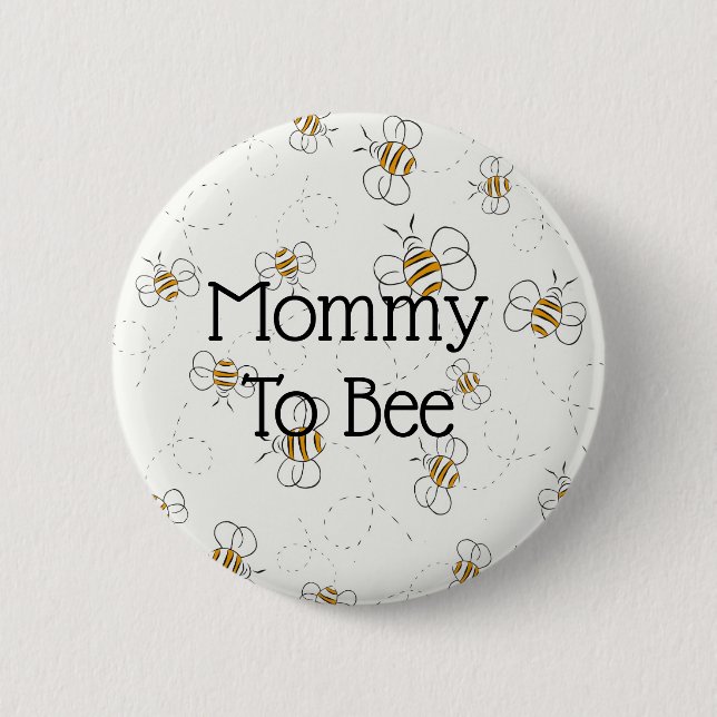Mamman Cute Bee Mönster till Bee Baby Shower-knapp Knapp (Framsida)