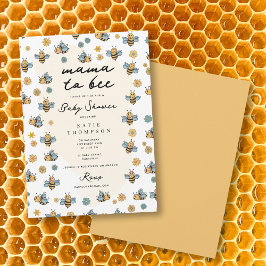 Mamman Cute Bee & Wildblommor som ska vara babysko Inbjudningar