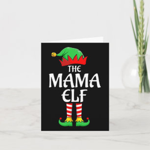 Mamman Elf Julafton matchande julfamiljen Pajama Kort