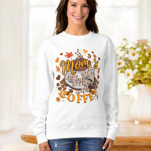 Mamman får bättre med kaffe i Orange T Shirt