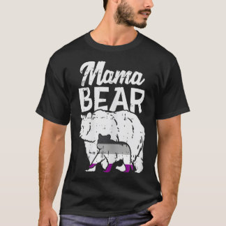 Mamman för kvinnligt Pride Bear Ace Flagga LGBTQ M T Shirt
