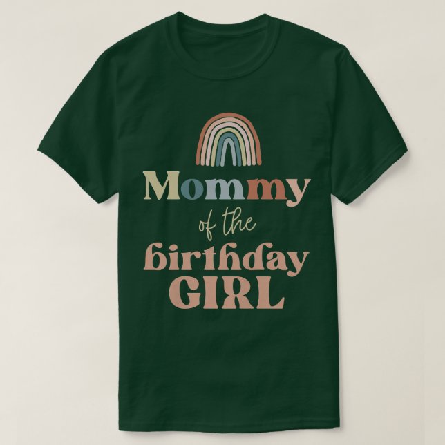 Mamman för kvinnor i Birthday Girl Boho Rainbow Pa T Shirt (Design framsida)