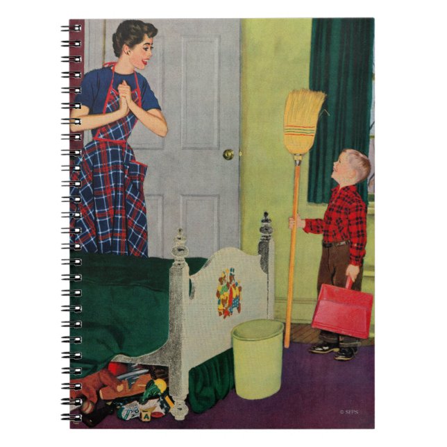 Mamman gjorde jag ren mitt rum! anteckningsbok med spiral (Framsidan)