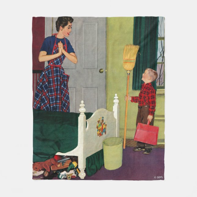 Mamman gjorde jag ren mitt rum! fleecefilt (Framsidan)