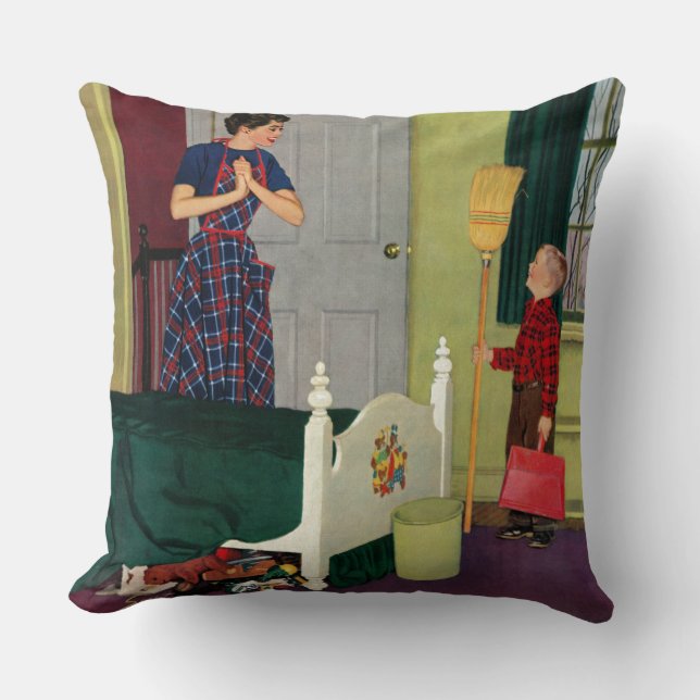 Mamman gjorde jag ren mitt rum! kudde (Framsida)