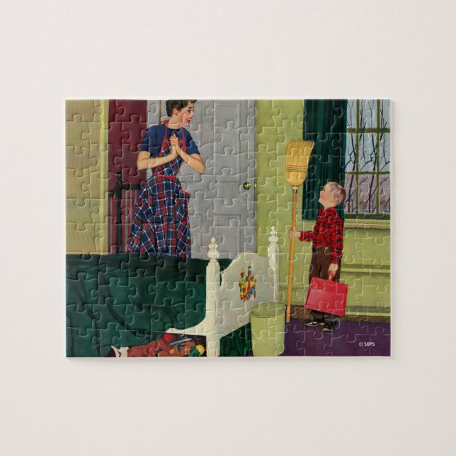 Mamman gjorde jag ren mitt rum! pussel (Horisontell)