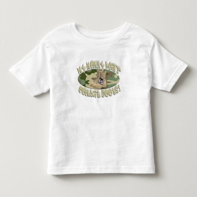 Mamman ha på sig stridkängor tee shirt (Framsida)