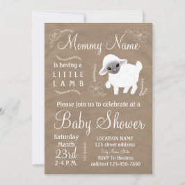 Mamman har lite en lamb! Baby showerinbjudan Inbjudningar