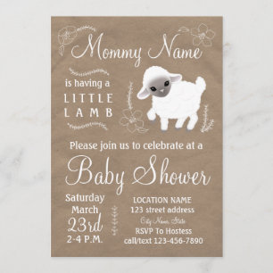 Mamman har lite en lamb! Baby showerinbjudan Inbjudningar