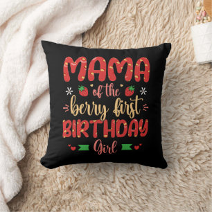 Mamman i Berry First Birthday Girl Funny Mor Kudde
