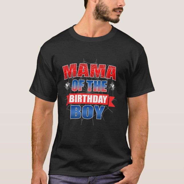 Mamman i Spindelnätet Birthday Boy Costume Birthd T Shirt (Framsida)