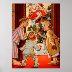 Mamman kysser jultomten poster