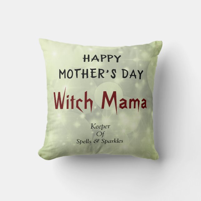 Mamman lycklig Mors dag Witch Kudde (Framsida)