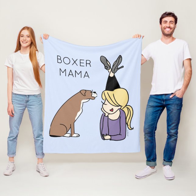 Mamman personlig Boxer  Fleecefilt (På plats)
