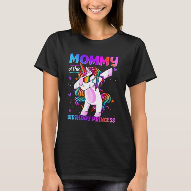 Mamman Princess Girl Dabbing Unicor T Shirt (Framsida)