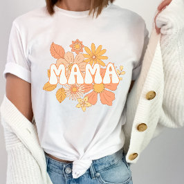Mamman Retro-Blommigt T Shirt