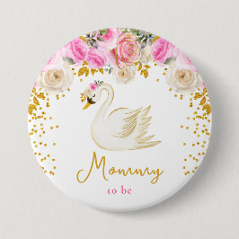 Mamman svan Rosa och Guld Ro Knapp