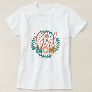 Mamman till en tjej Retro typografi T Shirt