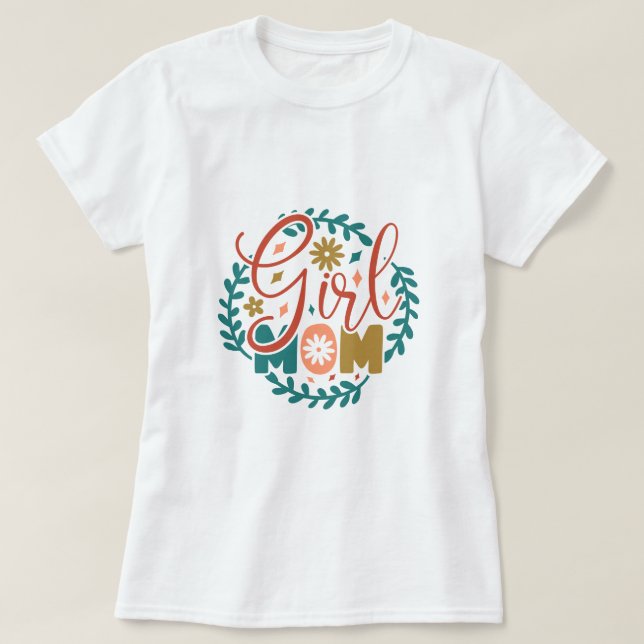 Mamman till en tjej Retro typografi T Shirt (Design framsida)