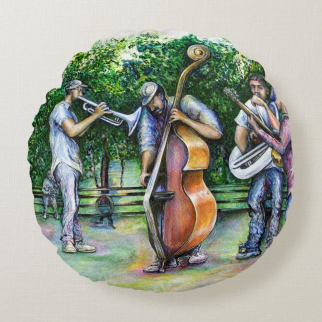 Mamman varnade mig aldrig om teubaspelare rund kudde (Framsidan)