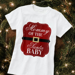 Mamman vid Santa Baby | Julstövel T Shirt