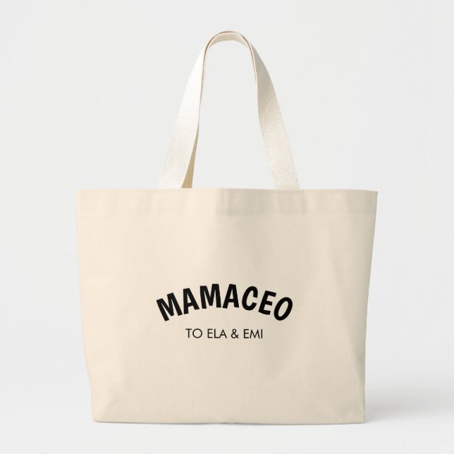 Mammanager | Modern Mammanager Anpassade Namn Jumbo Tygkasse (Framsidan)