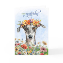 Mammans dag Greyhound hund vildblommor