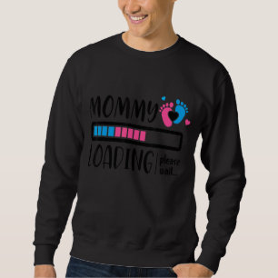Mammans inläsning Vänta Mors dag Birth Annou Lång Ärmad Tröja
