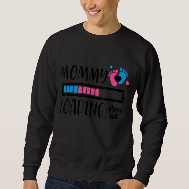 Mammans inläsning Vänta Mors dag Birth Annou Lång Ärmad Tröja (Framsida)